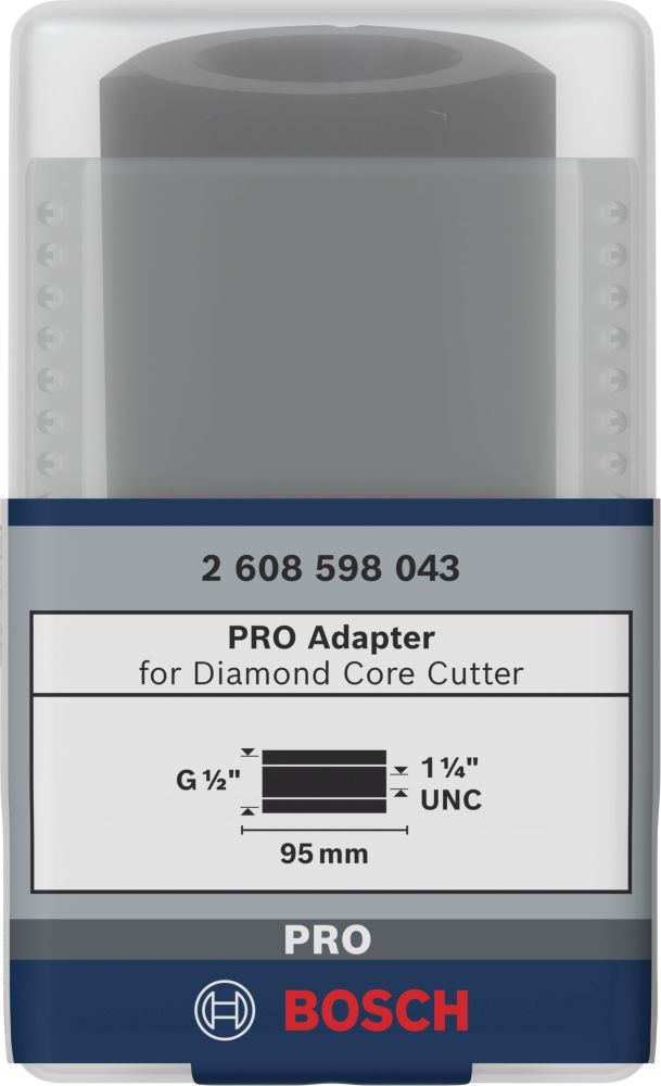 Bosch PRO Adapter für Diamantbohrkronen, Maschinenseite1 1/4Zoll UNC, Kronenseite G1/2Zoll Produktbild img2 L