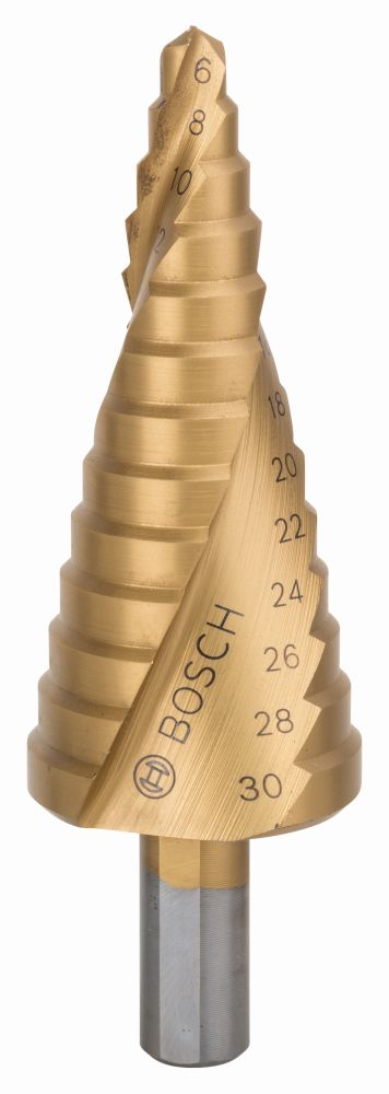 Bosch PRO Stufenbohrer HSS-TiN, 6 - 30 mm, 10 mm, 93,5 mm, 13 Stufen Produktbild img1 L