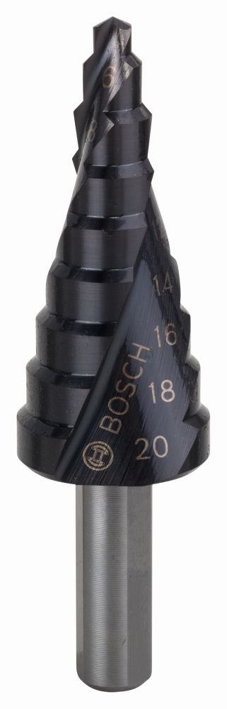 Bosch PRO Stufenbohrer HSS-AlTiN, 4 - 20 mm, 6 mm, 50 mm, 9 Stufen Produktbild img1 L