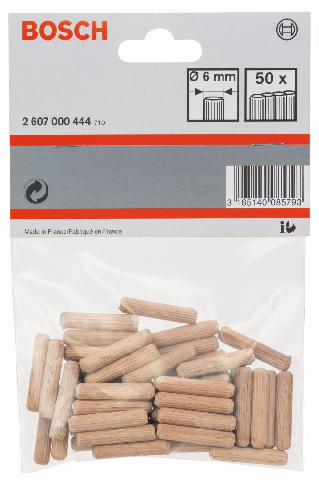 Bosch PRO Holzdübel 6 mm, 30 mm, 50er-Pack Produktbild img2 L