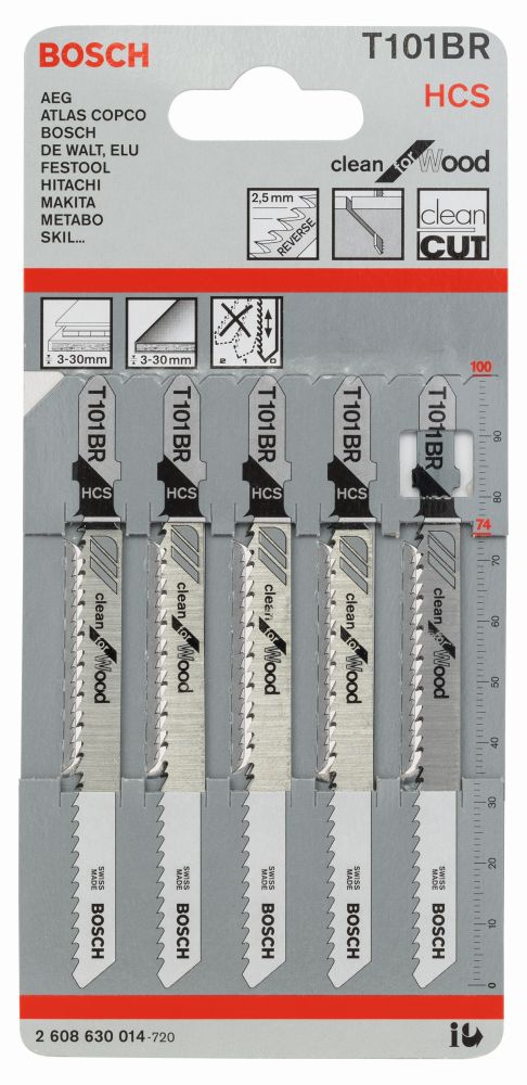 Bosch PRO Stichsägeblatt T 101 BR Clean for Wood, 5er-Pack Produktbild img2 L