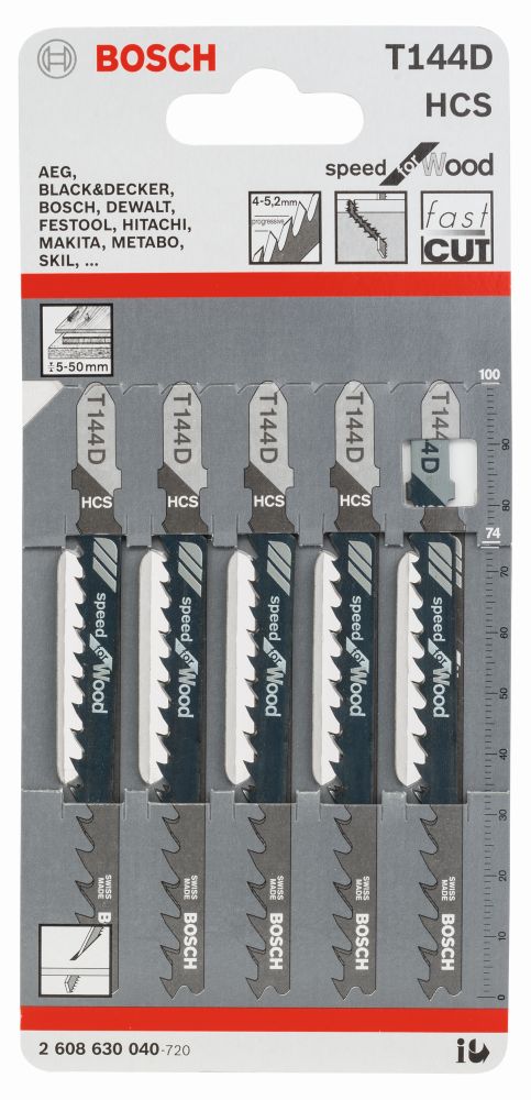 Bosch PRO Stichsägeblatt T 144 D Speed for Wood, 5er-Pack Produktbild img2 L