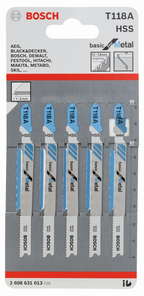 Bosch PRO Stichsägeblatt T 118 A Basic for Metal, 5er-Pack Produktbild img2 L