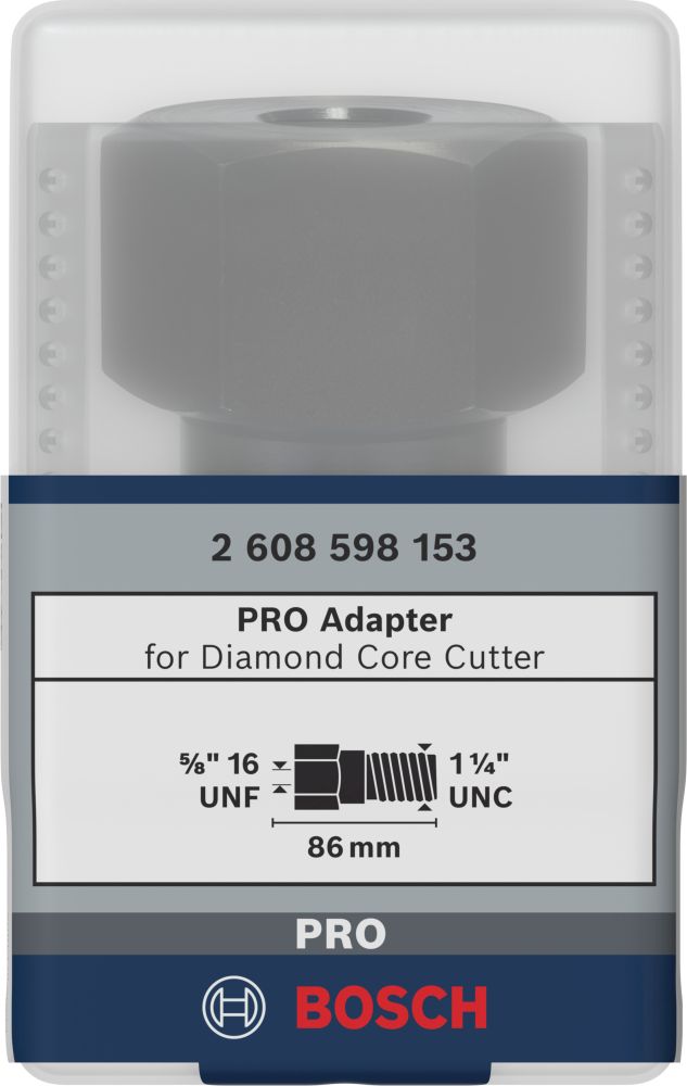Bosch PRO Adapter f.Diamantbohrkronen Maschinenseite5/8Zoll 16UNF,Kronenseite1 1/4Zoll UNC Produktbild img2 L