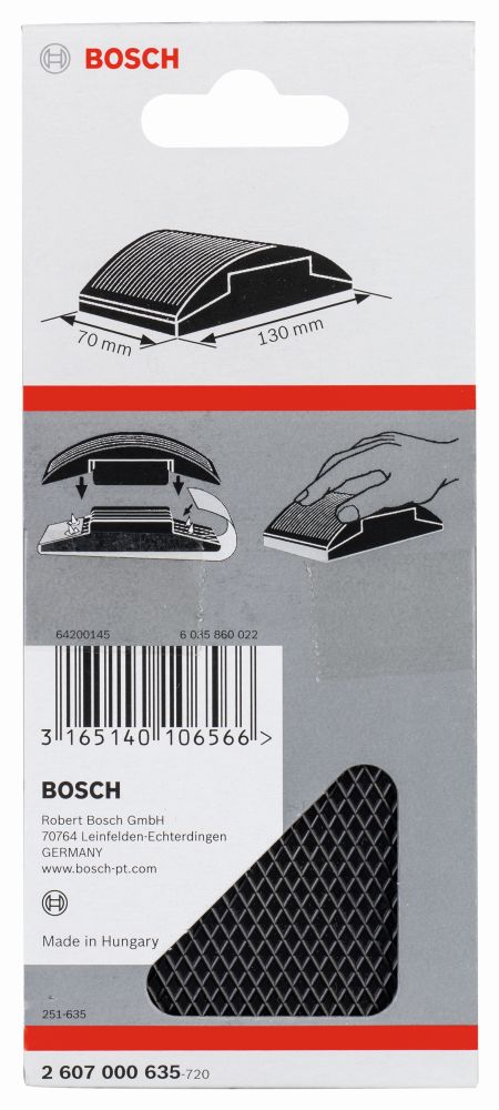 Bosch PRO Handschleifklotz, 70 x 130 mm, Gummi Produktbild img2 L