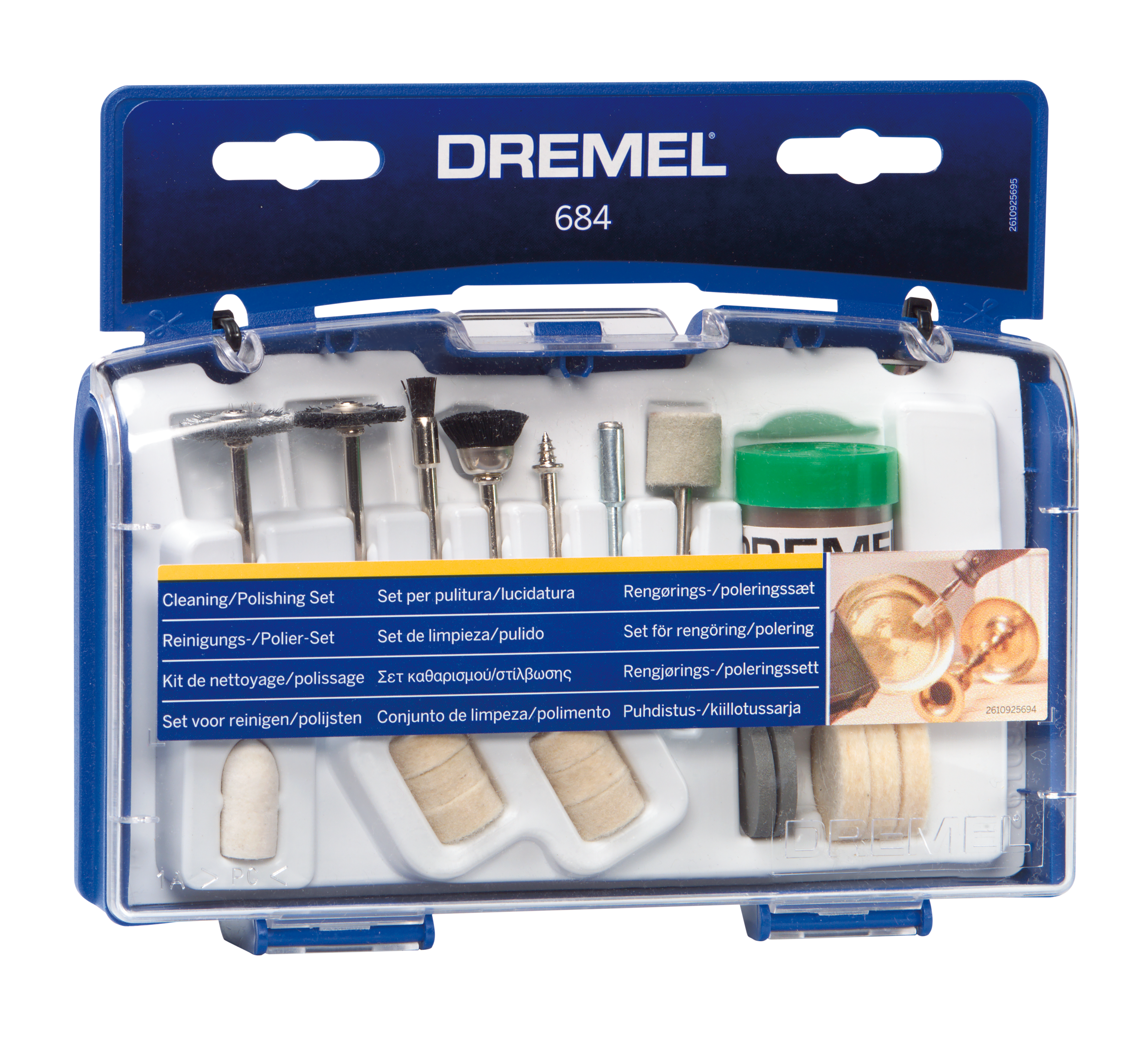 Dremel Starterset zum Reinigen und Polieren inklusive 20 Zubehören Produktbild img1 L