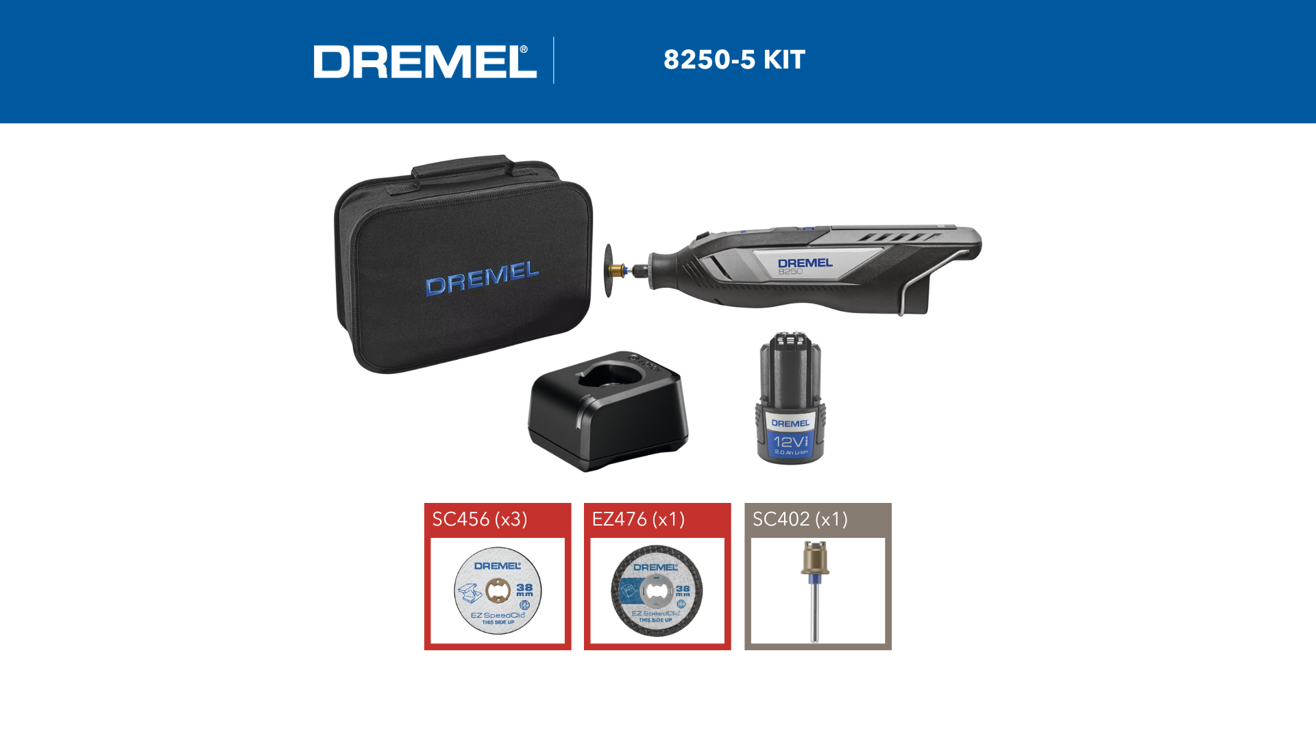 Dremel 8250, Akku-Multifunktionswerkzeug 8250-5 (12 V), 5 Zubehöre Produktbild img2 L