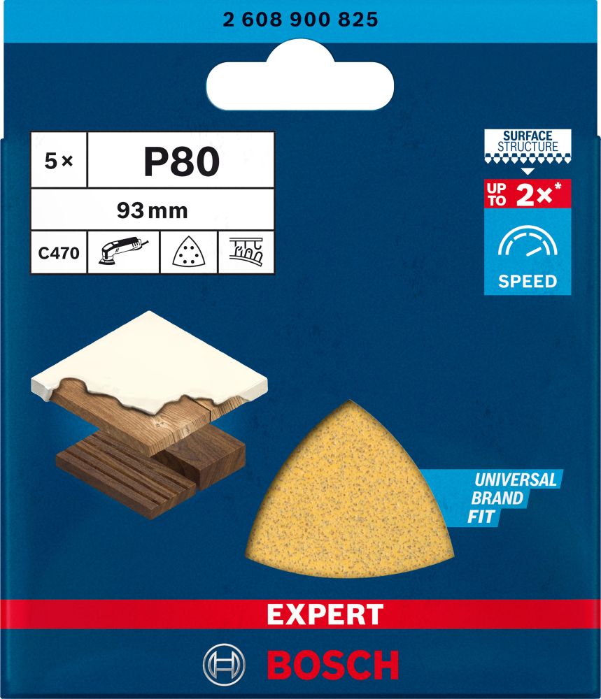 Bosch EXPERT C470 Deltaschleifblatt, 93mm, K80, 6 Löcher, 5-tlg. Produktbild img4 L