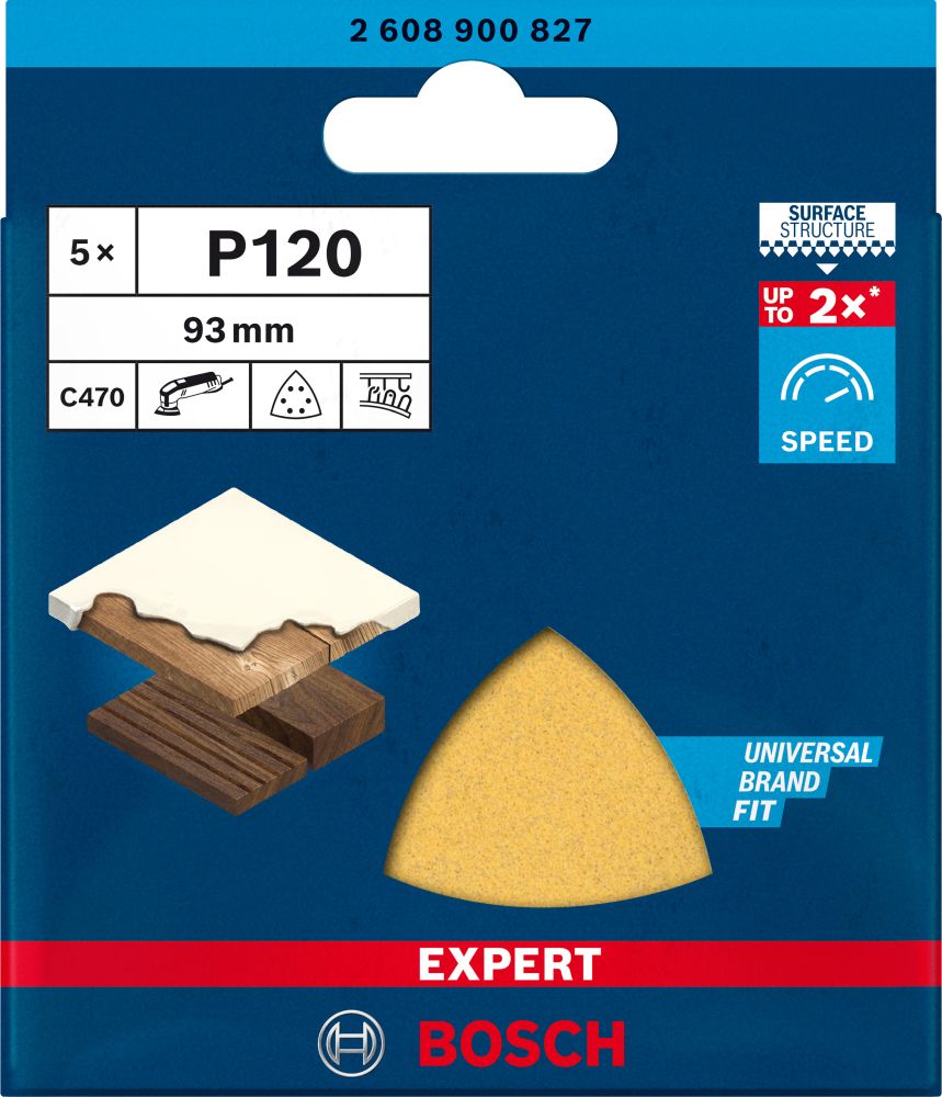 Bosch EXPERT C470 Deltaschleifblatt, 93mm, K120, 6 Löcher, 5-tlg. Produktbild img4 L