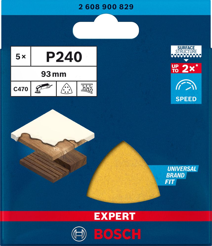Bosch EXPERT C470 Deltaschleifblatt, 93mm, K240, 6 Löcher, 5-tlg. Produktbild img4 L