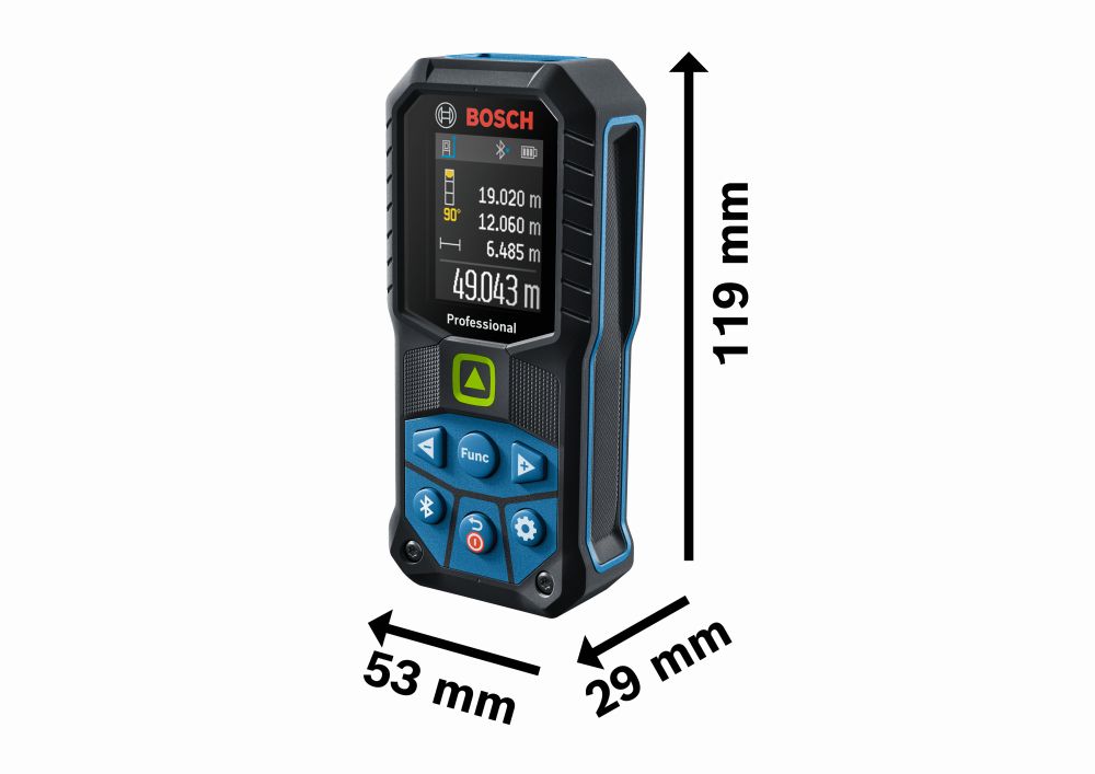 Bosch PRO Laser-Entfernungsmesser GLM 50-27 CG, 2 x 1,5 V LR6-Batterie (AA) Produktbild img3 L