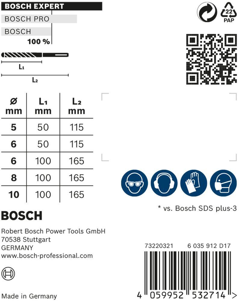 Bosch EXPERT SDS plus-7X Hammerbohrer-Set, D= 5 / 6 / 6 / 8 / 10&nbsp;mm, 5-tlg. Produktbild img4 L