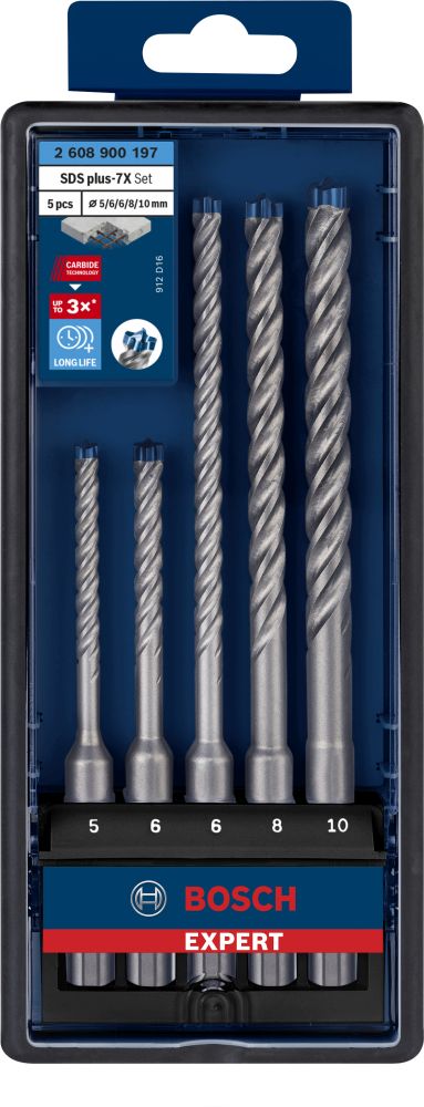 Bosch EXPERT SDS plus-7X Hammerbohrer-Set, D= 5 / 6 / 6 / 8 / 10&nbsp;mm, 5-tlg. Produktbild img3 L