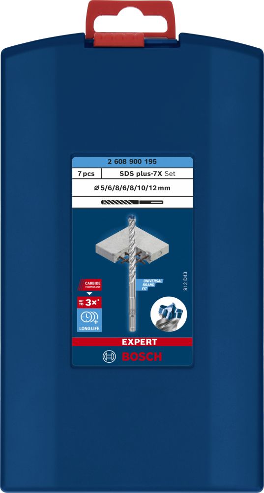 Bosch EXPERT SDS plus-7X Hammerbohrer-Set, D= 5/6/6/8/8/10/12 mm, 7-tlg. Produktbild img3 L