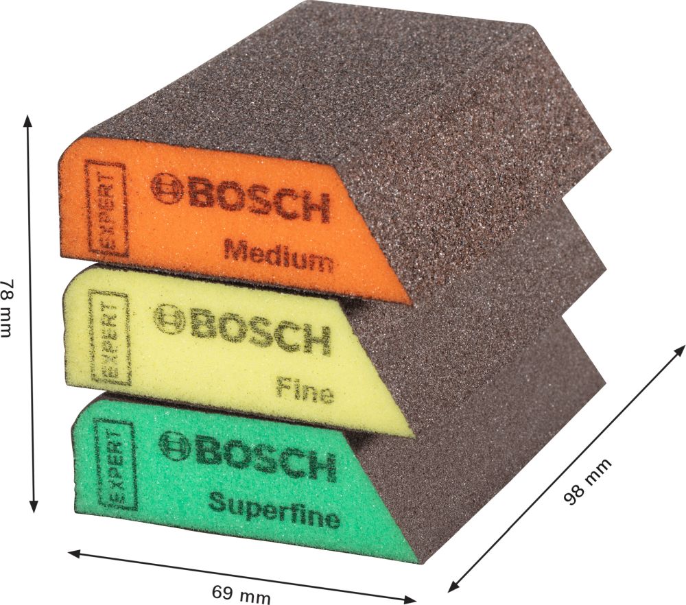 Bosch EXPERT S470 Combi Schleifblock Set, mittel, fein, super fein, 3-tlg. Produktbild img4 L