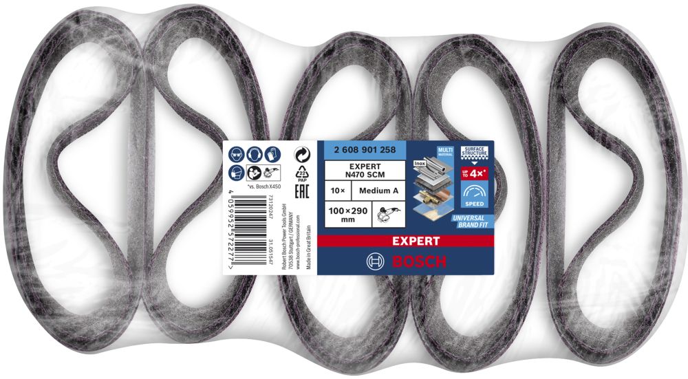 Bosch EXPERT N470 Schleifband,100x290mm, medium, 10-tg. Produktbild img2 L