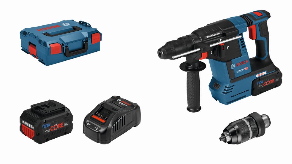 Bosch PRO Akku-Bohrhammer mit SDS plus GBH 18V-26F, L-BOXX 136, 2 x Akku ProCORE18V 8.0Ah Produktbild img1 L