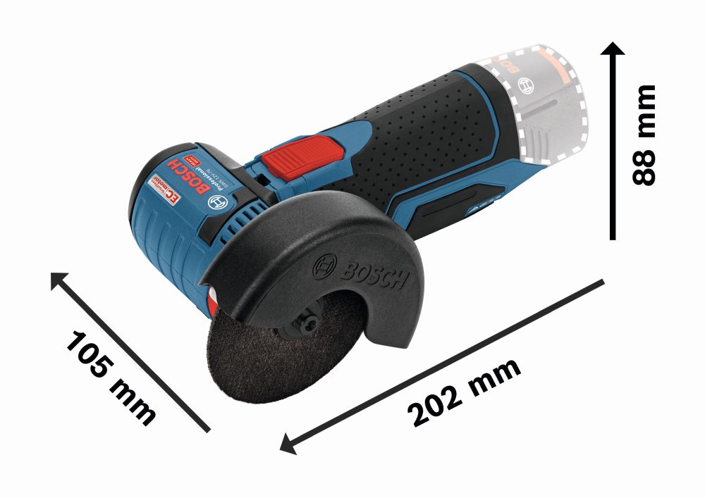 Bosch PRO Akku-Winkelschleifer GWS 12V-76, 2 x Akku GBA 12V 2.0Ah Produktbild img3 L