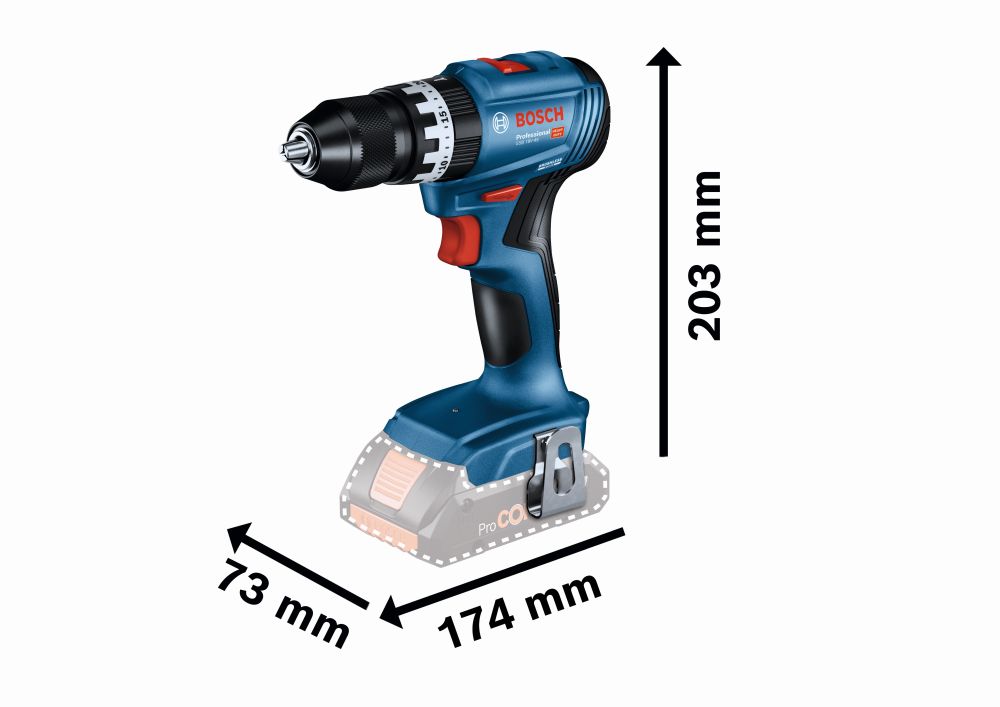 Bosch PRO Akku-Schlagbohrschrauber GSB 18V-45, 2 x GBA 18V 2.0Ah in L-Case Pick & Click Produktbild img3 L