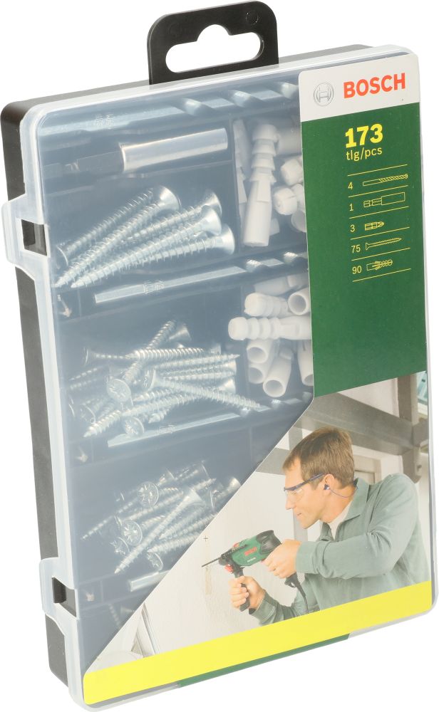 Bosch Befestigungs-Set 173-teilig, Bohrer, Dübel, Schrauben, Bits in Sortierbox Produktbild img2 L