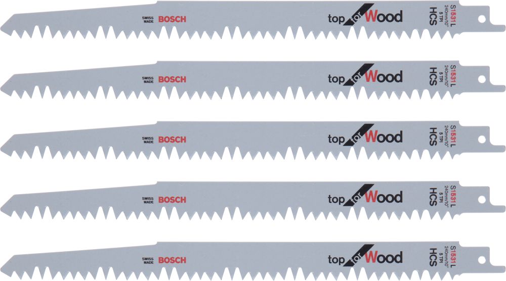 Bosch PRO Säbelsägeblatt S 1531 L, Top for Wood, 5er-Pack Produktbild img1 L