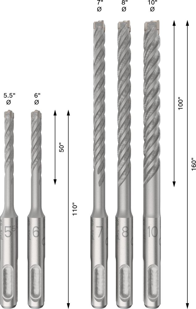 Bosch PRO SDS plus-5X Hammerbohrer-Set, 5.5/6/7/8/10 mm, 5-tlg. Produktbild img4 L