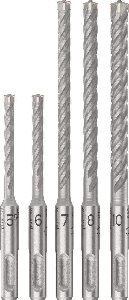 Bosch PRO SDS plus-5X Hammerbohrer-Set, 5.5/6/7/8/10 mm, 5-tlg. Produktbild img1 L