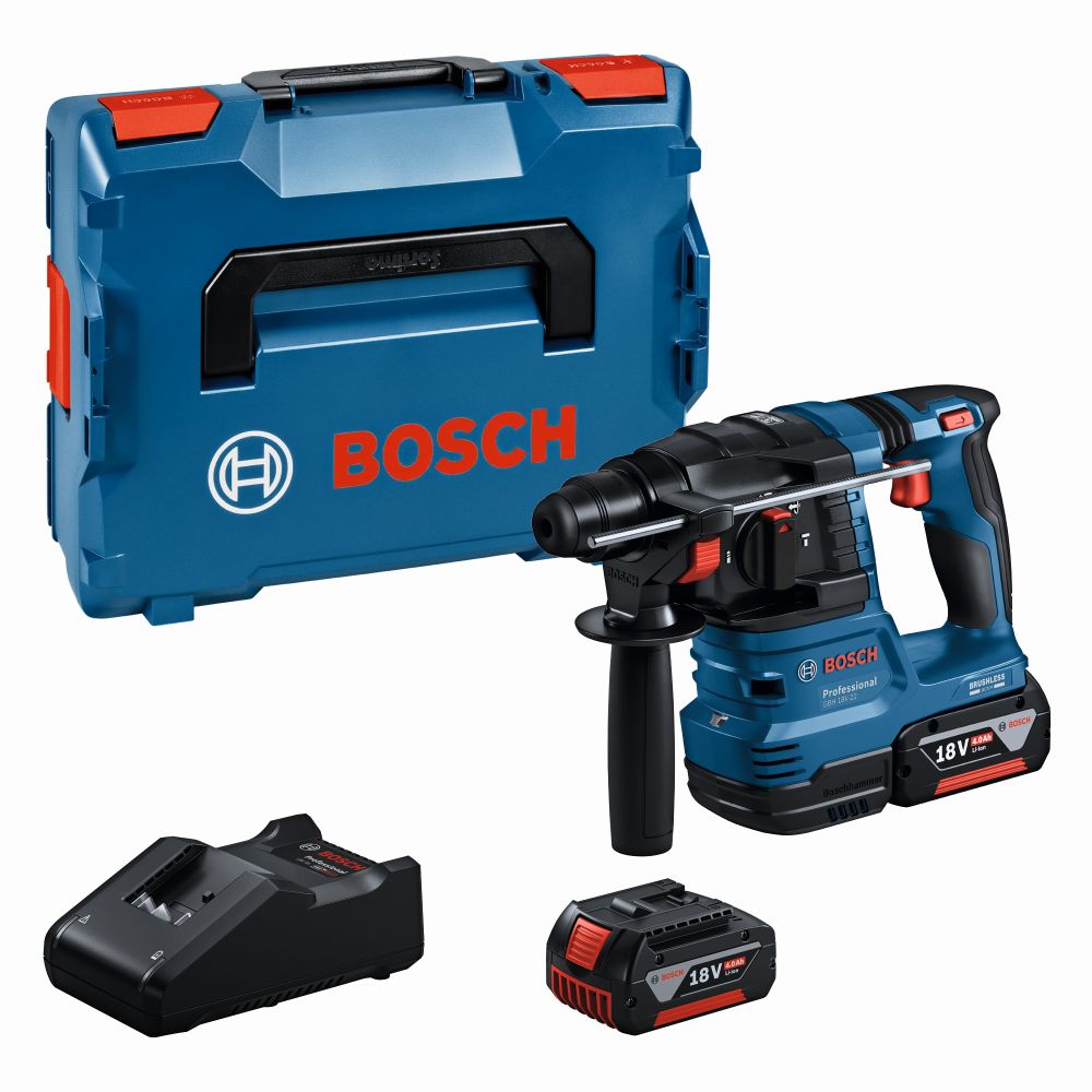 Bosch PRO Akku-Bohrhammer mit SDS plus GBH 18V-22, 2 x Akku GBA 18V 4.0Ah in L-BOXX 136 Produktbild img1 L