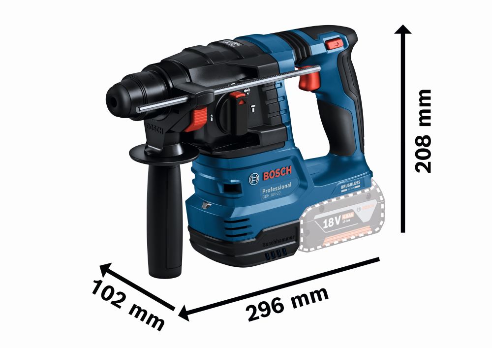 Bosch PRO Akku-Bohrhammer mit SDS plus GBH 18V-22 in L-BOXX 136 Produktbild img3 L