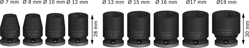 Bosch PRO Impact Steckschlüsselsatz Set, 3/8", Standard, 9-tlg. Produktbild img5 L