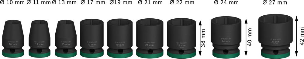 Bosch PRO Impact Steckschlüsselsatz Set, 1/2", Standard, 9-tlg. Produktbild img5 L