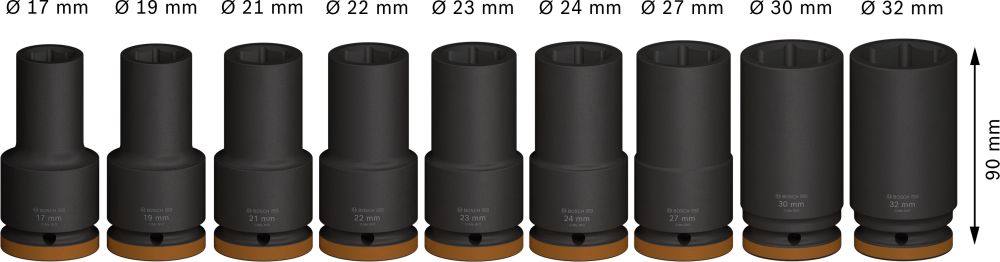 Bosch PRO Impact Steckschlüsselsatz Set, 3/4", tief, 9-tlg. Produktbild img5 L