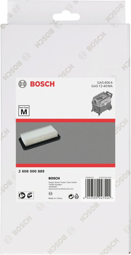 Bosch PRO Flacher PES-Plisseefilter Produktbild img2 L
