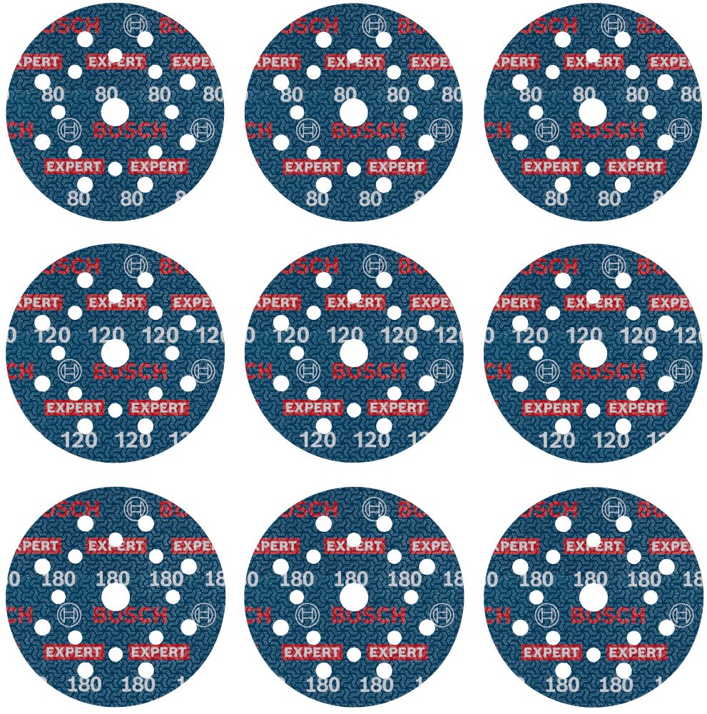 Bosch EXPERT O780 Foil Schleiffolien-Set, 125 mm, K80/120/180, 9-tlg. Produktbild img1 L