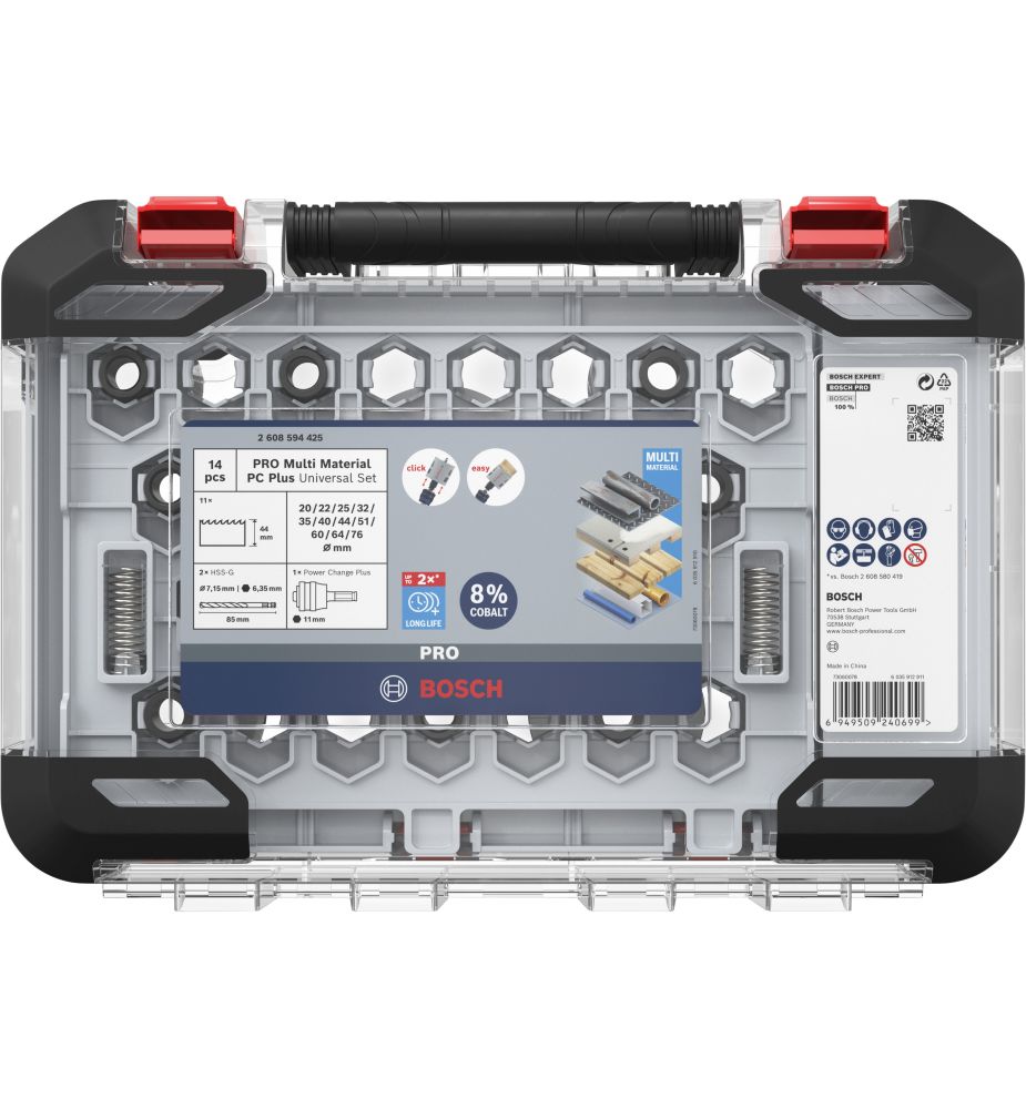 Bosch PRO Multi Material PC Plus Lochsägen-Set, 20, 64, 76 mm, 14-tlg. Produktbild img3 L