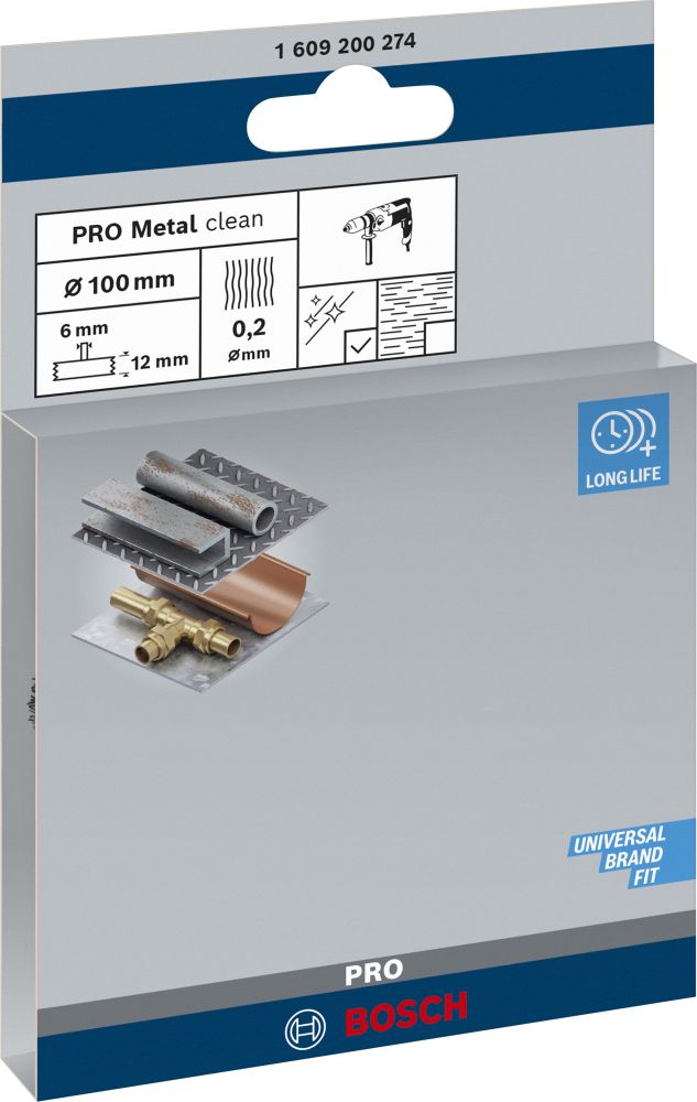 Bosch PRO Metal clean Scheibenbürste, zylindrischer Schaft, 100 x 0,2 mm Produktbild img2 L