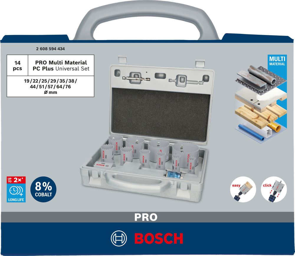 Bosch PRO Multi Material PC Plus Lochsägen-Set, 19-76 mm,14-tlg. Produktbild img3 L