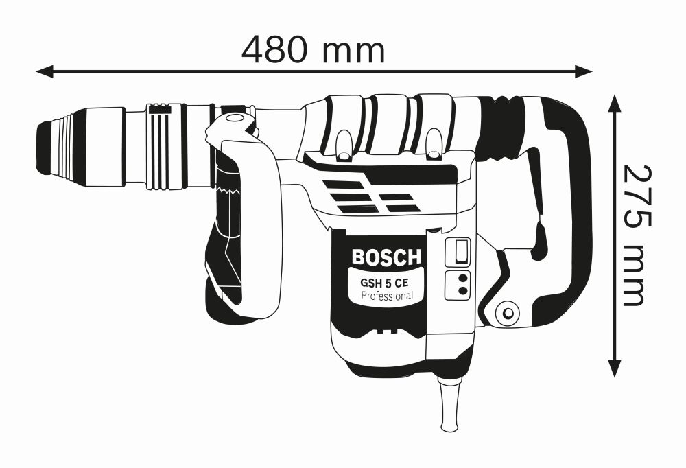 Bosch PRO Schlaghammer mit SDS max GSH 5 CE im Handwerkerkoffer Produktbild img3 L