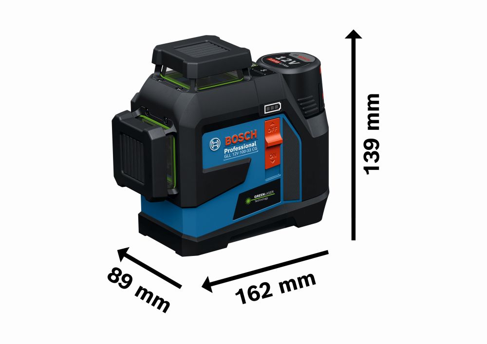 Bosch PRO Linienlaser GLL 12V-100-33 CG, 1 x Akku GBA 12V 2.0Ah in L-BOXX Produktbild img3 L