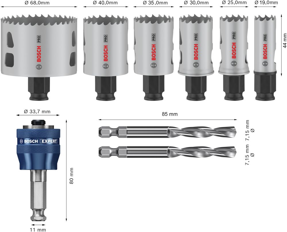 Bosch PRO Multi Material PC Plus Lochsägen-Set, 19-68 mm,9-tlg. Produktbild img4 L
