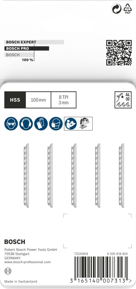 Bosch PRO Alu T127D Stichsägeblatt, 100 mm, 5-tlg. Produktbild img3 L