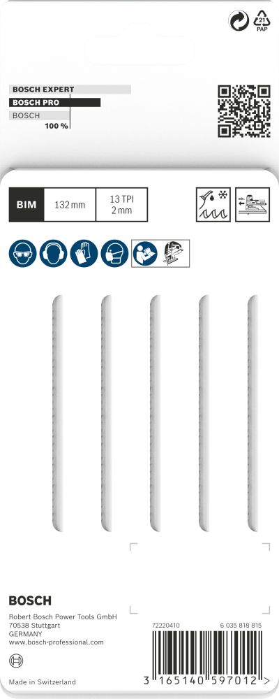 Bosch PRO Metal Pipes and Profiles T321BF Stichsägeblatt, 132 mm, 5-tlg. Produktbild img3 L