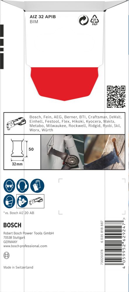 Bosch PRO AIZ 32 APIB Blatt für Multifunktionswerkzeuge, 32 x 50 mm, 5-tlg. Produktbild img3 L