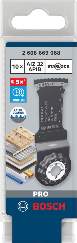 Bosch PRO AIZ 32 APIB Blatt für Multifunktionswerkzeuge, 32 x 50 mm, 10-tlg. Produktbild img2 L