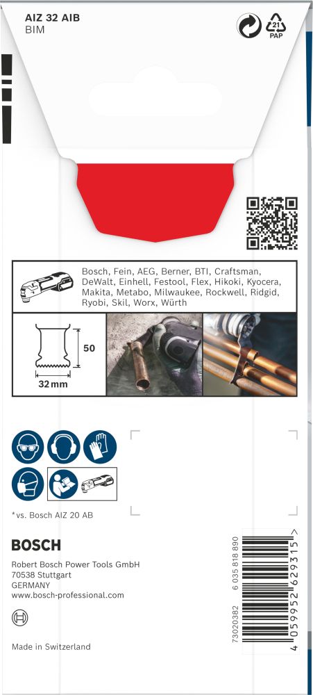 Bosch PRO AIZ 32 AIB Blatt für Multifunktionswerkzeuge, 32 x 50 mm Produktbild img3 L