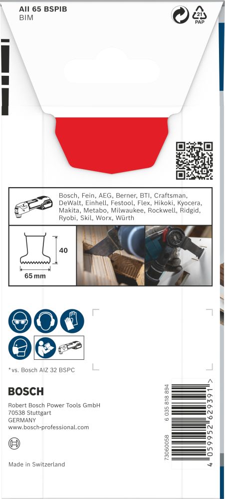 Bosch PRO AII 65 BSPIB Blatt für Multifunktionswerkzeuge, 65 x 40 mm Produktbild img3 L