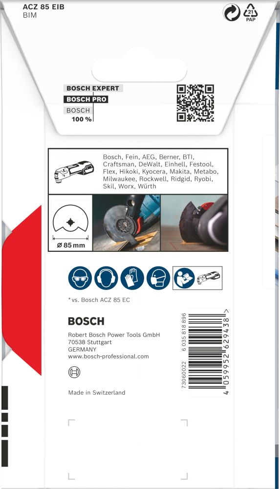 Bosch PRO ACZ 85 EIB Blatt für Multifunktionswerkzeuge, 85 mm Produktbild img3 L