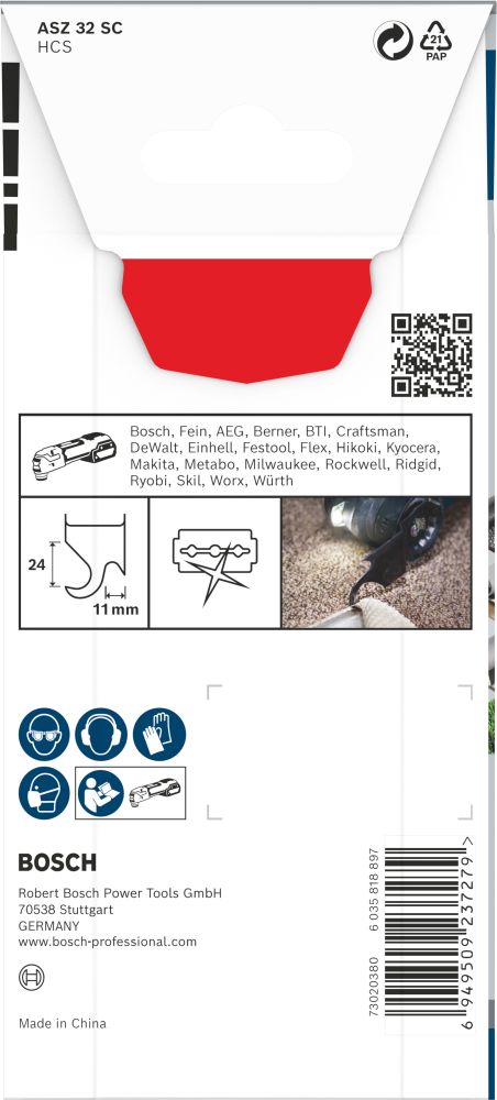 Bosch PRO ASZ 32 SC Blatt für Multifunktionswerkzeuge, 24 x 11 mm Produktbild img3 L