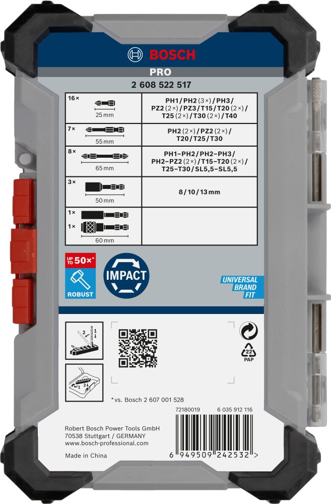 Bosch PRO Impact Schrauberbit Set, mit Aufsteller, 6 x 36-tlg Produktbild img4 L