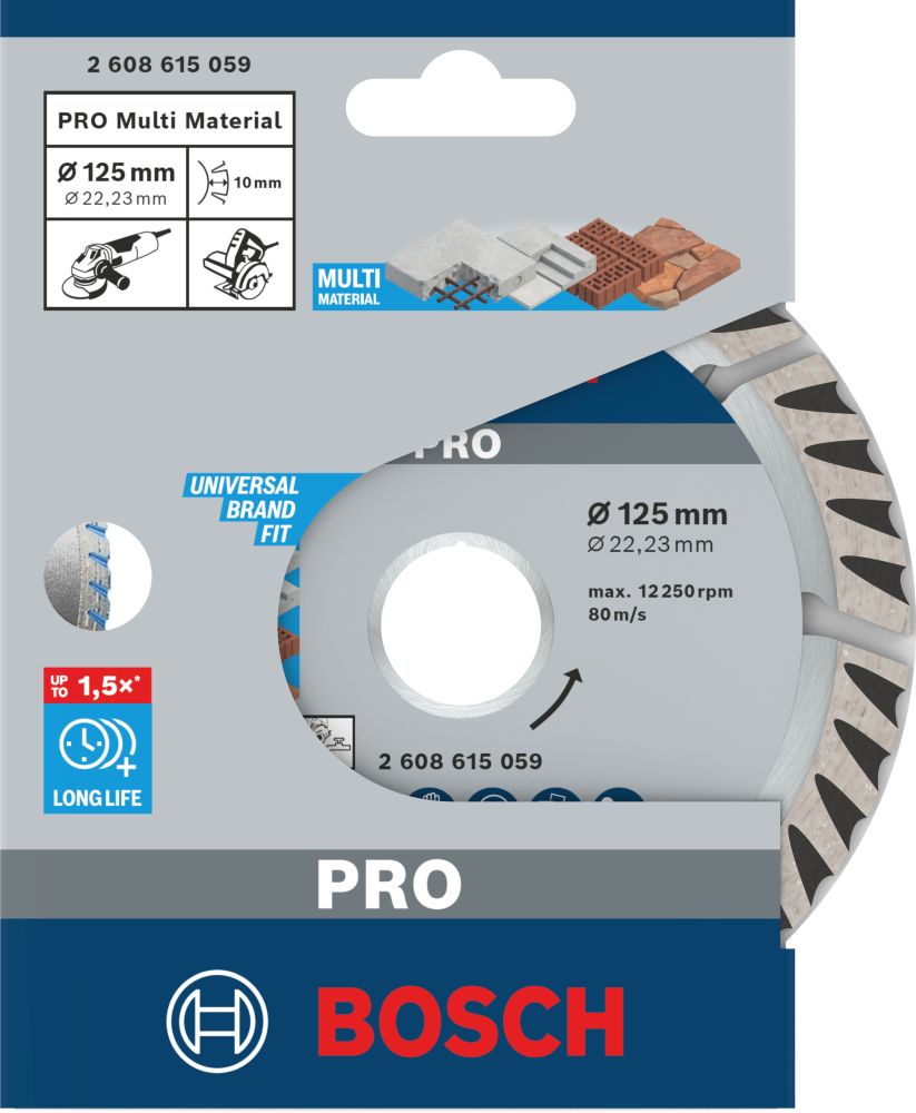 Bosch PRO Multi Material Diamanttrennscheibe, 125 x 22,23 mm Produktbild img3 L
